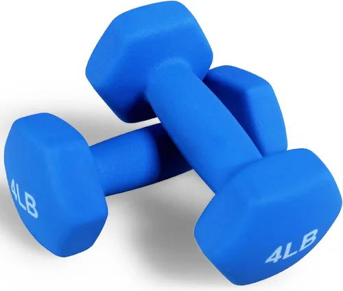 Vista 9 de Fitvids Neoprene Dumbbell Hand Weights, Anti-Slip, Anti-roll, Hex Shape Colorful, Pair or Set with Stand