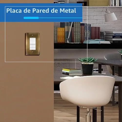 Vista 2 de LIDER - Placa de pared de metal para interruptor o receptáculo, tamaño mediano, 1 banda