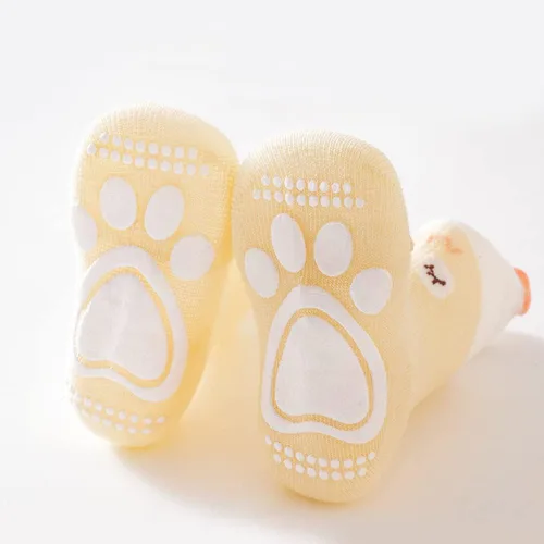 Vista 3 de Calcetines antideslizantes para niños pequeños, calcetines hasta la rodilla, calcetines de malla fina para bebés, botines Pointelle con ojales, 5