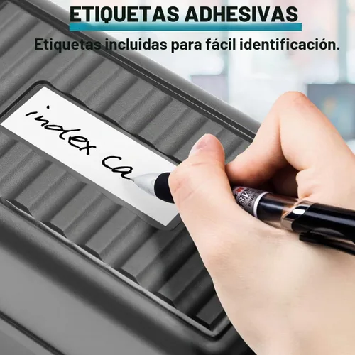 Vista 4 de H4D Portatarjetas de índice 3x5, organizador de caja de tarjetas de índice