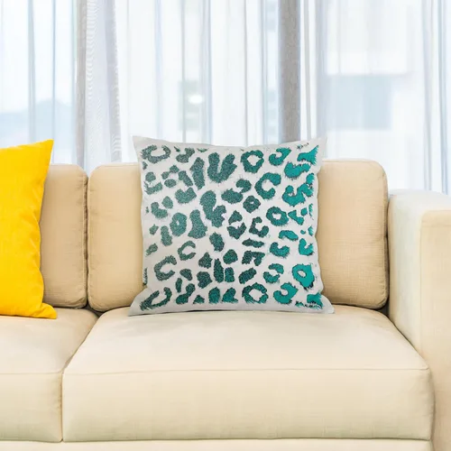 Vista 2 de Funda de almohada de diseño de moda con estampado de leopardo y diseño de estampado de leopardo, 16 x 16 pulgadas