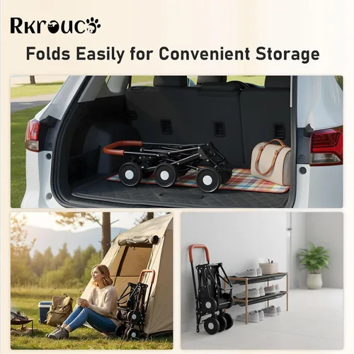 Vista 7 de Cochecito plegable doble para mascotas para perros, cochecitos portátiles para gatos para mascotas pequeñas y medianas con transportadores Negro