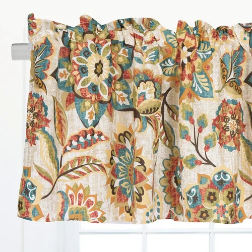 Vista 2 de C&F Home Fiona Jacobean - Cortina de cenefa de ventana individual 100% algodón, 16 x 72 pulgadas