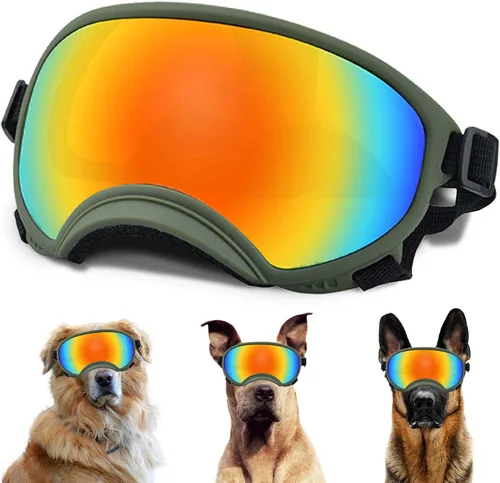 Vista 27 de Gafas de sol para perros medianos con correa ajustable, protección UV, gafas de sol para cachorros a prueba de viento, adecuadas para mascotas