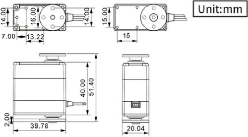 Vista 7 de Servomotores servo RC de 44.1 lbs de alto par con servomotor 25T, rodamiento de bolas dual, caja de aluminio, soporte de metal, dirección