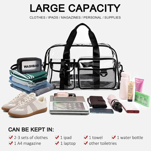 Vista 86 de Pequeña bolsa de gimnasio para mujer, bolsa de viaje con compartimento para zapatos