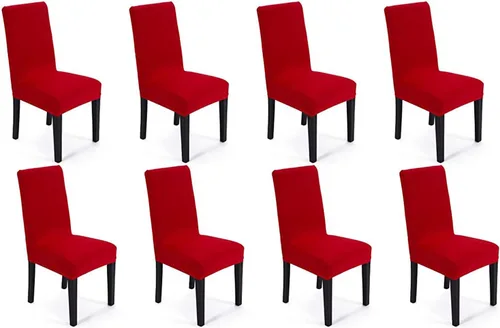 Vista 7 de Funda protectora de tela de elastano elástica extraíble y lavable para silla de comedor (color aguamarina, 6)
