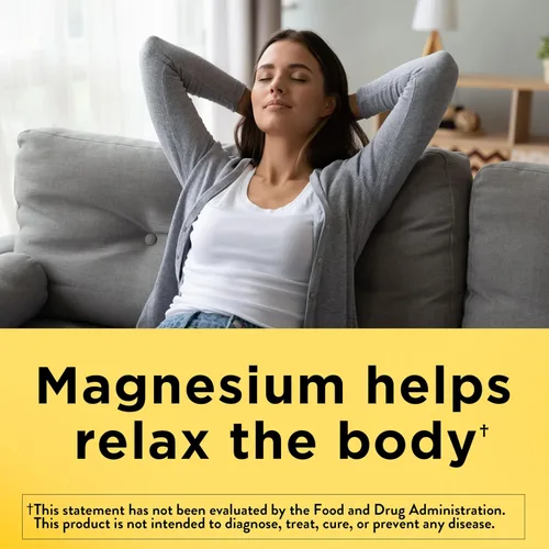 Vista 3 de Nature Made Magnesio 250 mg, suplementos de magnesio para hombres y mujeres, apoyo para la salud muscular, cardíaca, ósea y nerviosa, 90 cápsulas
