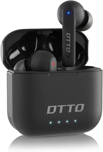 Vista 8 de DTTO J-10 Auriculares con cancelación activa de ruido con modo de juego de baja latencia de 60 ms, estuche de carga inalámbrica Bluetooth 5.2
