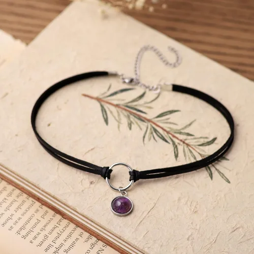 Vista 4 de Sacina Gargantilla gótica gótica, estilo hippie, estilo hippie, de piel sintética, delicada, negra, regalo de joyería para mujeres y niñas