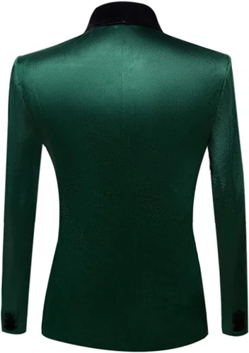 Vista 2 de Chaqueta de traje de terciopelo de moda para hombre