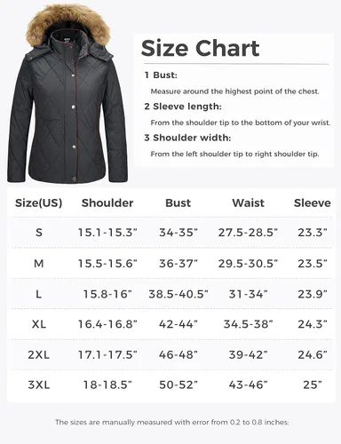 Vista 7 de Wantdo Abrigo de invierno grueso para mujer, chaqueta acolchada con capucha de piel aislada, ropa exterior