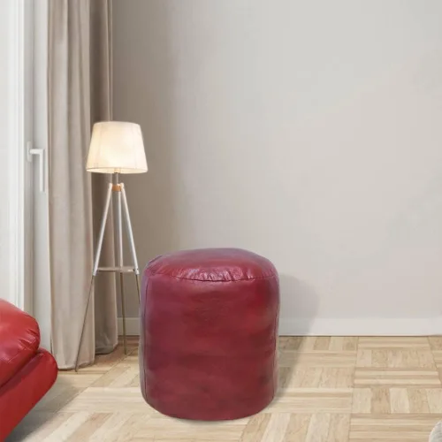 Vista 31 de Rugsotic Carpets Puf de cuero de cabra redondo hecho a mano ecológico negro – Puf de forma redonda, 14.0 in x 14.0 in x 14.0 in x 14.0 in, liso