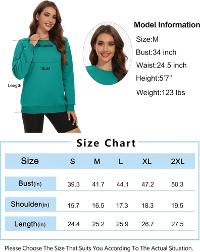 Vista 6 de MAGCOMSEN Sudadera de manga larga con forro polar y cuello redondo para mujer, estilo casual, para otoño