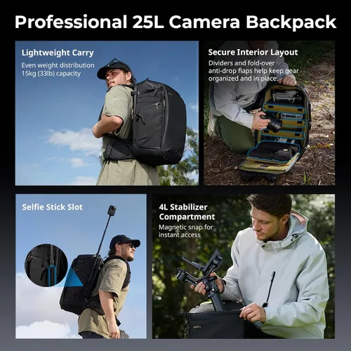 Vista 2 de SMALLRIG Outra 25 Mochila para cámara, 25L DSLR profesional/bolsa sin