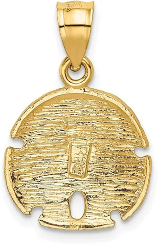 Vista 4 de 14K oro Arena Dólar ColganteMedidas 23.1x 15.3mm