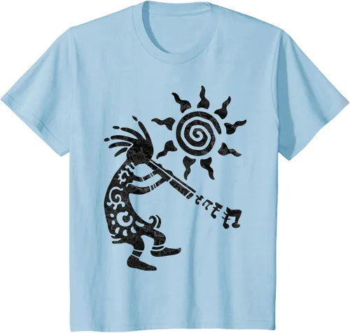 Vista 11 de Native American Kokopelli Musican With Flute 2 - Camiseta divertida para fanáticos, Blanco, S