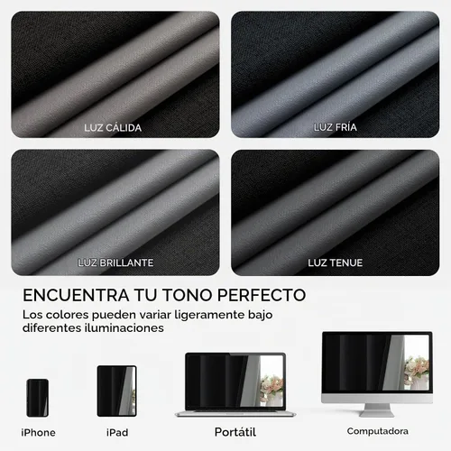 Vista 8 de Joydeco Cortinas negras 100% opacas para dormitorio, oscurecimiento de habitación, aislamiento térmico, cortinas cortas texturizadas con ojales