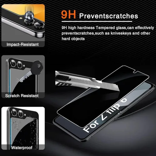 Vista 3 de Ferilinso Protector de pantalla de privacidad para Samsung Galaxy Z Flip 6 / Z Flip 7 FE [compatible con funda de teléfono], película