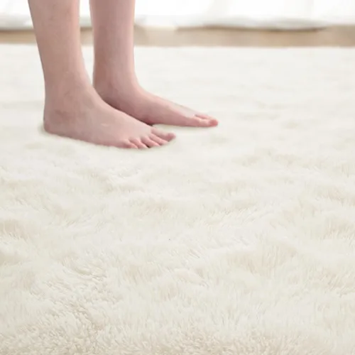 Vista 48 de Softlife Alfombra naranja para dormitorio, alfombra de felpa esponjosa para sala de estar para niñas, alfombra lanuda para niños, alfombra suave