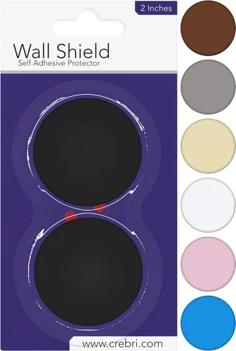 Vista 6 de Protectores de pared de silicona para pomos de puerta, color marfil, placa redonda autoadhesiva, almohadillas para parachoques de puerta