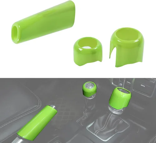 Vista 11 de Funda para Freno de Mano + Tapa del Pomo de Cambio + Tapa del Pomo de Cambio del Modo de Conducción Compatible con Jeep Wrangler JL JLU 2018-2025