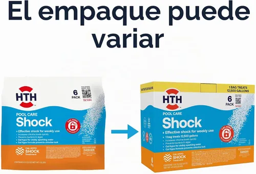 Vista 5 de HTH 52030B - Tratamiento para piscinas Shock, clorador para piscinas que aumenta los niveles de cloro, fórmula Cal Hypo, 13.3 oz (paquete de 6)