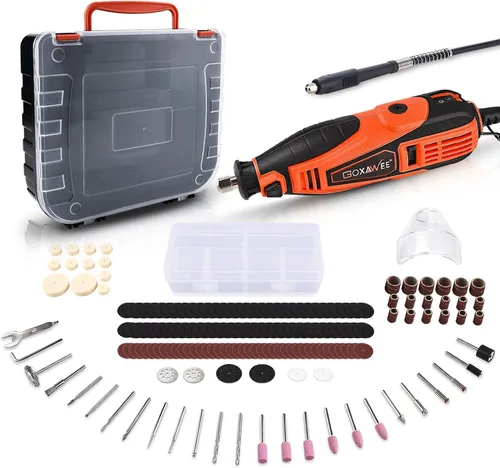 Vista 9 de GOXAWEE Kit de herramientas rotativas con portabrocas sin llave y eje flexible, herramienta eléctrica multiusos de velocidad variable y 140