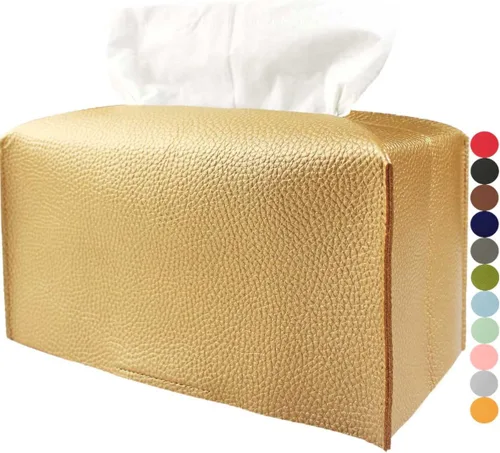 Vista 10 de Cubierta de Caja de Paños Grande Rectangular – Soporte de Caja de Paños Rectangular de Tamaño Plus con Cinturón Inferior [JESMINI, Negro] Soporte