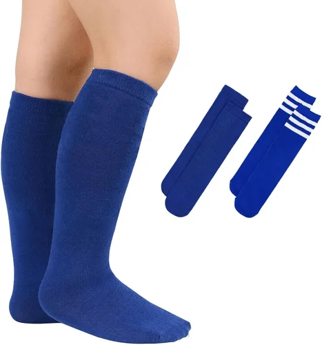 Vista 28 de Century Star Calcetines de fútbol de algodón para niños y jóvenes, calcetines de tubo suave, hasta la rodilla, calcetines deportivos largos