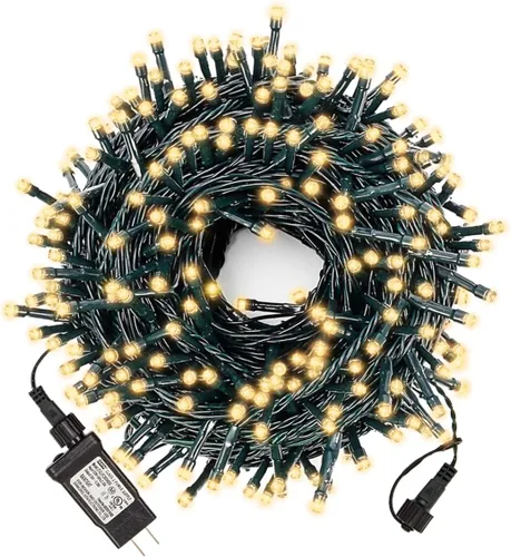 Vista 11 de XUNXMAS Luces de Navidad con 300 luces LED de 108 pies que cambian de color con blanco cálido y multicolor, 11 modos, impermeable, conectable, tira