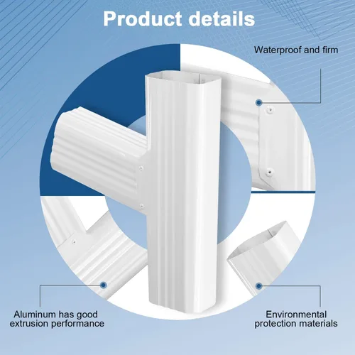 Vista 2 de VYH Canal Downspout Y Conector 2x3 Estándar Izquierdo Alto Brillo Blanco