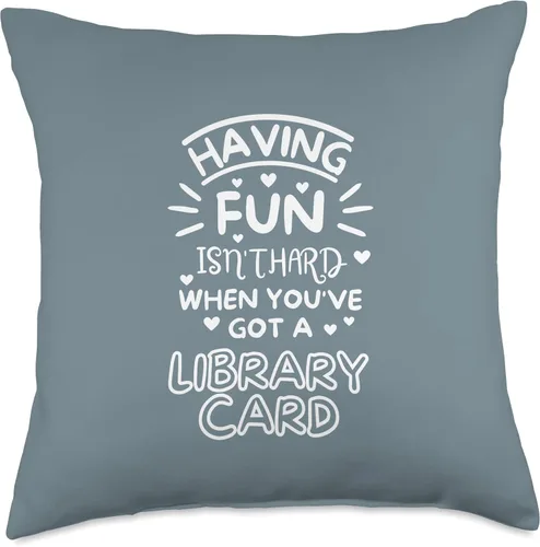 Vista 5 de jovy fits Divertirse no es difícil cuando tienes una tarjeta de biblioteca Almohada de libro, 16 x 16, multicolor