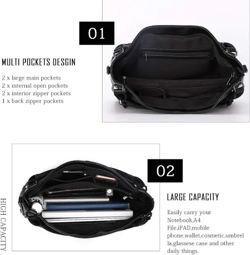 Vista 4 de Purses for Women Shoulder Handbags Hobo Bags Tote Bag