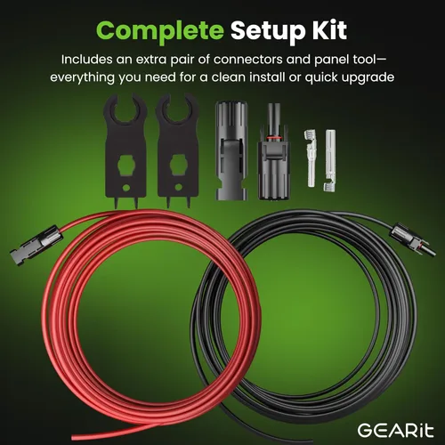 Vista 6 de GEARit - Cable de extensión de panel solar MC4 a MC4 de 10 AWG de 50 pies cada uno (100 pies en total), cable fotovoltaico de cobre estañado, par