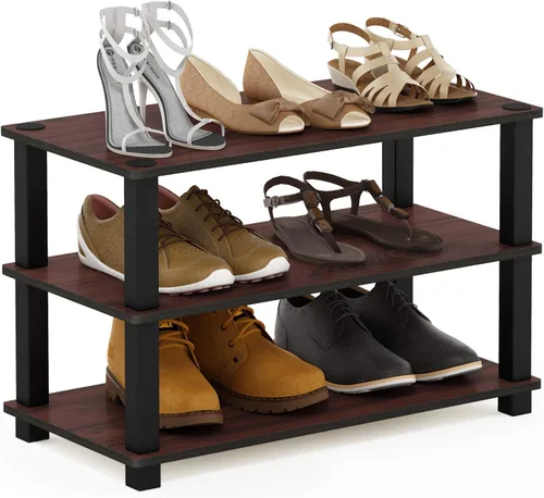 Vista 13 de Furinno Turn-N-Tube - Zapatero estrecho de 3 niveles, zapatero con organizador curvado independiente, 11.7 x 23.6 x 21.9 pulgadas, para entrada