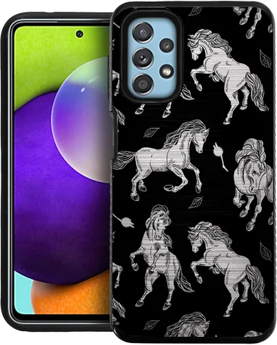 Vista 14 de CasesOnDeck - Funda de doble capa compatible con Samsung Galaxy A32 5G y A32 [armadura cepillada] Carcasa de dos piezas de metal cepillado