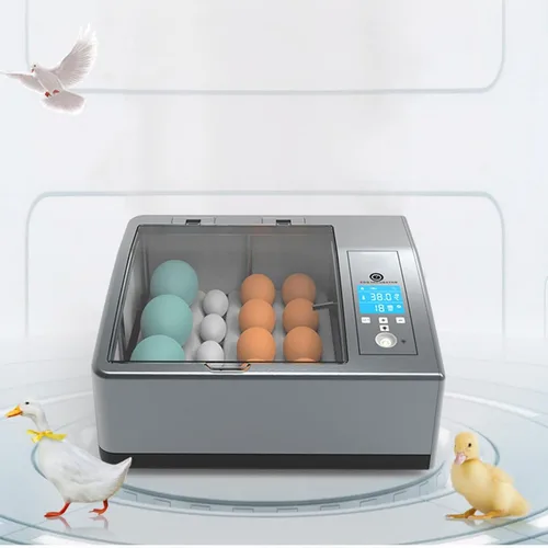 Vista 3 de Incubadora de 16 huevos de gallina, mini incubadora automática de temperatura, incubadora totalmente digital con control automático de temperatura
