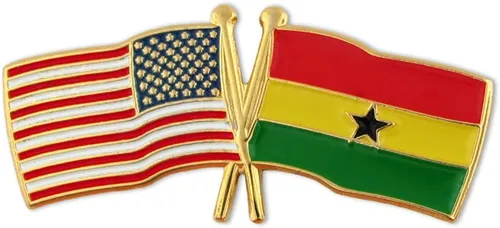 Vista 120 de PinMart Pin de solapa esmaltado con bandera de la amistad cruzada de Estados Unidos y el mundo