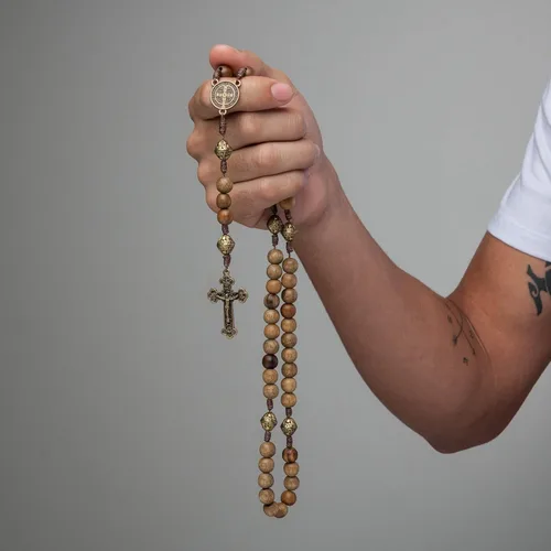Vista 5 de Intercession Rosario de madera maciza hecho a mano Nuestro Padre Sagrado