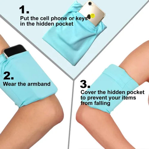 Vista 6 de 2 unidades pequeñas de fitness para teléfono celular para fitness, correr, brazo, bolsa para entrenamiento de fitness para iPhone 5 5S SE 6 6S 7 8