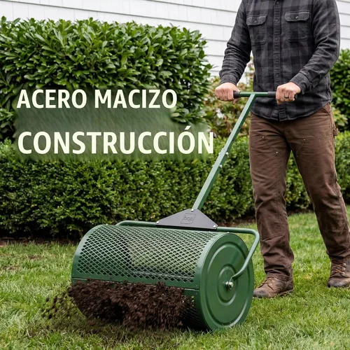 Vista 3 de Best Choice Products Esparcidor de compost, esparcidor de musgo de turba de 24 pulgadas, esparcidor de césped y suelo de acero resistente