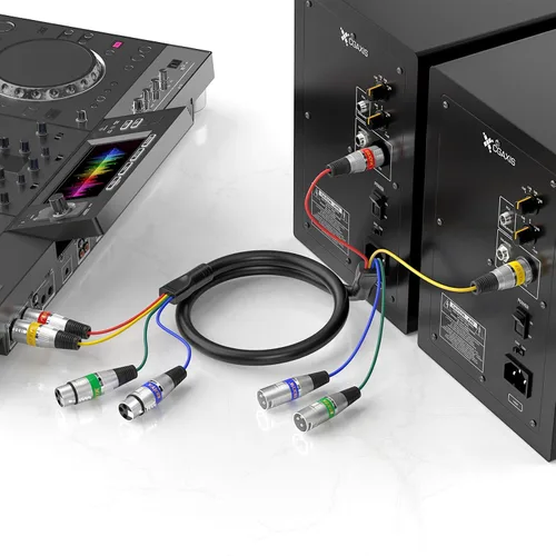 Vista 6 de EBXYA - Cables de serpiente XLR de 4 canales, cable de micrófono XLR macho a hembra Cable de micrófono equilibrado de 4 colores para vivo