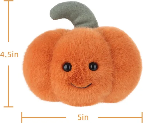 Vista 8 de Apricot Lamb Juguetes de verduras, peluches de calabaza fresca, animal de peluche suave, perfecto para niños (calabaza naranja, 4.5 pulgadas)