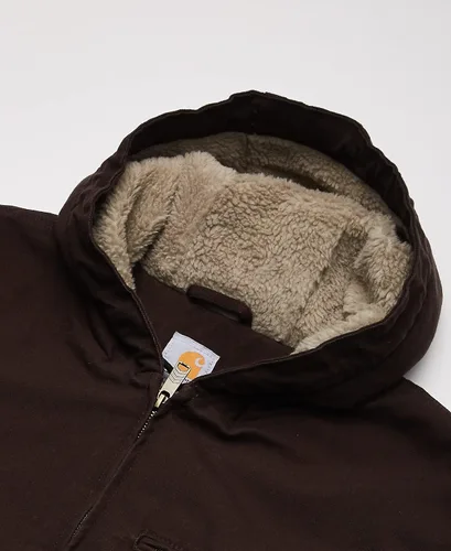 Vista 2 de Carhartt - Chaqueta con forro de sherpa de pato lavado de ajuste suelto para hombre