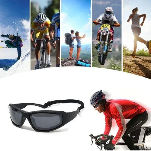Vista 4 de TERAISE Gafas de equitación para motocicleta, gafas de esquí de seguridad ajustables