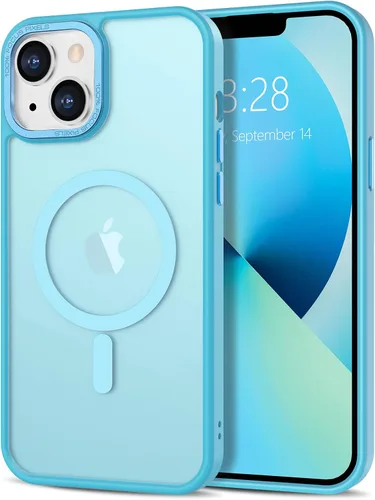 Vista 202 de Anuck - Funda magnética para iPhone 11 compatible con MagSafe, carcasa trasera mate translúcida dura, borde de TPU, delgada, resistente a impactos