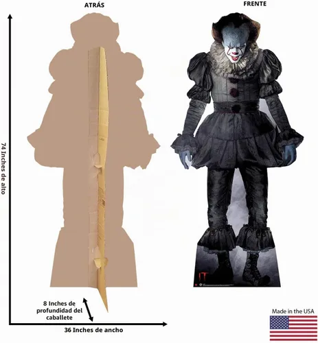 Vista 2 de Advanced Graphics Pennywise El payaso bailarín, figura recortada de cartón de tamaño real - It (película 2017), Cartón, talla única Es