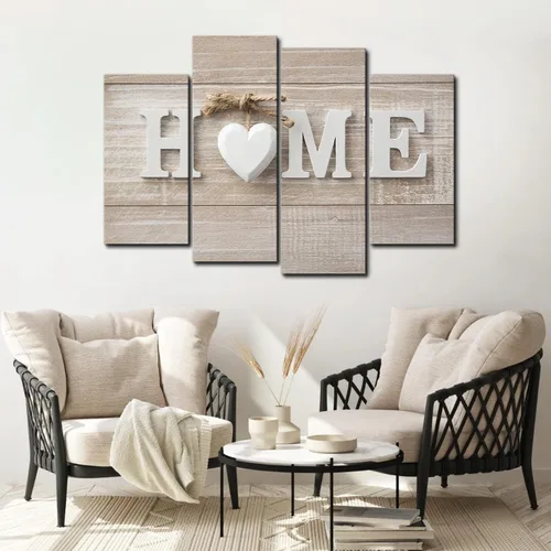 Vista 4 de Decoración de pared blanca para el hogar, lienzo de amor dulce corazón, arte de pared para sala de estar, letrero abstracto de granja, cuadro
