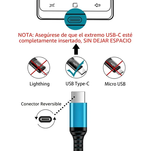 Vista 2 de Cable de carga C de carga rápida USB tipo C, cables de carga Android de 6 pies, paquete de 2 para Samsung Galaxy S26 S25 S24 S23 S22 S21 S20 Ultra